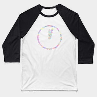 Time Clock Silhouette Shape Text Word Cloud Baseball T-Shirt